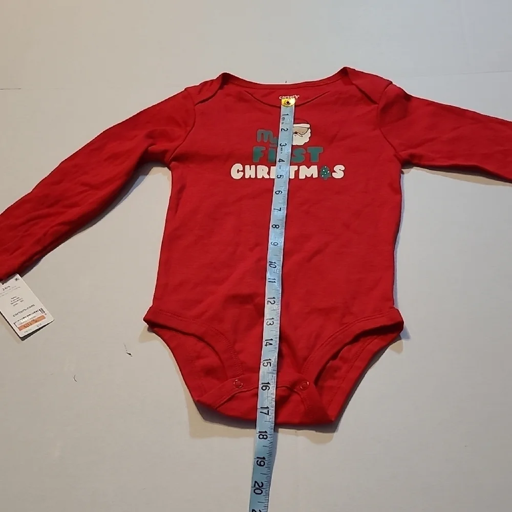 Carters Red My First Christmas Kids One Piece 24 Months NWT 100 Cotton